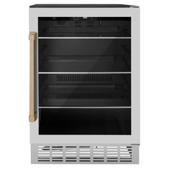 ZLINE 24" Monument 154 Can Beverage Fridge In Stainless Steel with Accents - RBV-US-24 - The Home Selection