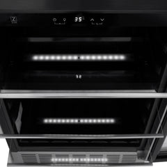 ZLINE 24" Monument 154 Can Beverage Fridge In Stainless Steel with Accents - RBV-US-24 - The Home Selection