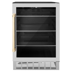 ZLINE 24" Monument 154 Can Beverage Fridge In Stainless Steel with Accents - RBV-US-24 - The Home Selection