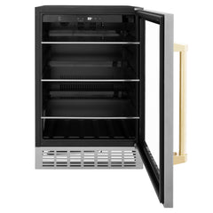 ZLINE 24" Monument 154 Can Beverage Fridge In Stainless Steel with Accents - RBV-US-24 - The Home Selection