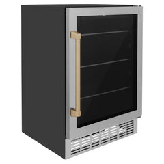 ZLINE 24" Monument 154 Can Beverage Fridge In Stainless Steel with Accents - RBV-US-24 - The Home Selection