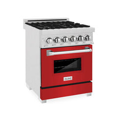 ZLINE 24” Professional DuraSnow® Dual Fuel Range RAS-SN-24 - The Home Selection