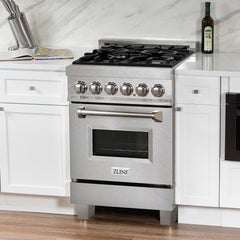 ZLINE 24” Professional DuraSnow® Dual Fuel Range RAS-SN-24 - The Home Selection