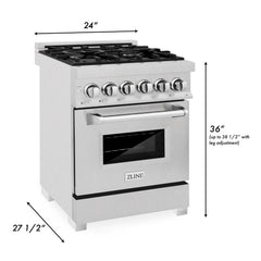 ZLINE 24” Professional DuraSnow® Dual Fuel Range RAS-SN-24 - The Home Selection