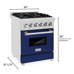 ZLINE 24” Professional DuraSnow® Dual Fuel Range RAS-SN-24 - The Home Selection