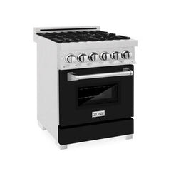 ZLINE 24” Professional DuraSnow® Dual Fuel Range RAS-SN-24 - The Home Selection