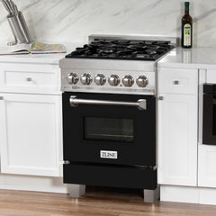 ZLINE 24” Professional DuraSnow® Dual Fuel Range RAS-SN-24 - The Home Selection