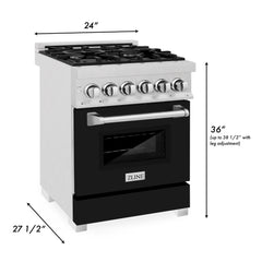 ZLINE 24” Professional DuraSnow® Dual Fuel Range RAS-SN-24 - The Home Selection