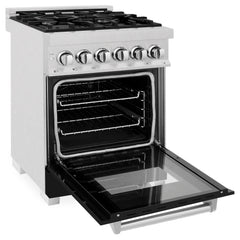 ZLINE 24” Professional DuraSnow® Dual Fuel Range RAS-SN-24 - The Home Selection