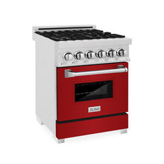 ZLINE 24” Professional DuraSnow® Dual Fuel Range RAS-SN-24 - The Home Selection
