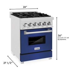ZLINE 24” Professional DuraSnow® Dual Fuel Range RAS-SN-24 - The Home Selection