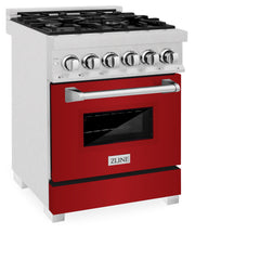 ZLINE 24” Professional DuraSnow® Dual Fuel Range RAS-SN-24 - The Home Selection