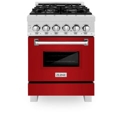 ZLINE 24” Professional DuraSnow® Dual Fuel Range RAS-SN-24 - The Home Selection