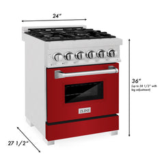 ZLINE 24” Professional DuraSnow® Dual Fuel Range RAS-SN-24 - The Home Selection