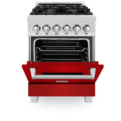 ZLINE 24” Professional DuraSnow® Dual Fuel Range RAS-SN-24 - The Home Selection
