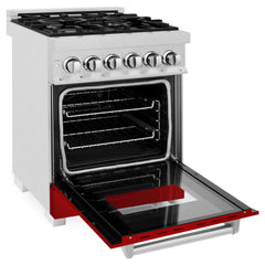 ZLINE 24” Professional DuraSnow® Dual Fuel Range RAS-SN-24 - The Home Selection