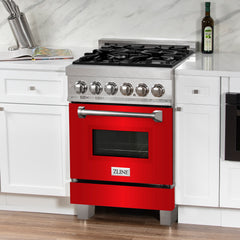 ZLINE 24” Professional DuraSnow® Dual Fuel Range RAS-SN-24 - The Home Selection