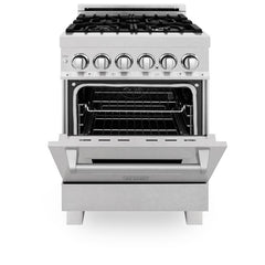 ZLINE 24” Professional DuraSnow® Dual Fuel Range RAS-SN-24 - The Home Selection