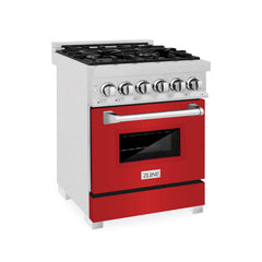 ZLINE 24” Professional DuraSnow® Dual Fuel Range RAS-SN-24 - The Home Selection
