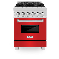 ZLINE 24” Professional DuraSnow® Dual Fuel Range RAS-SN-24 - The Home Selection