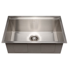 ZLINE 27 in. Garmisch Undermount Single Bowl Stainless Steel Kitchen Sink with Bottom Grid and Accessories, SLS-27 - The Home Selection