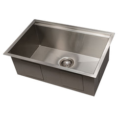 ZLINE 27 in. Garmisch Undermount Single Bowl Stainless Steel Kitchen Sink with Bottom Grid and Accessories, SLS-27 - The Home Selection