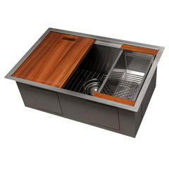 ZLINE 27 in. Garmisch Undermount Single Bowl Stainless Steel Kitchen Sink with Bottom Grid and Accessories, SLS-27 - The Home Selection