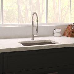 ZLINE 27 in. Meribel Undermount Single Bowl Stainless Steel Kitchen Sink with Bottom Grid, SRS-27 - The Home Selection