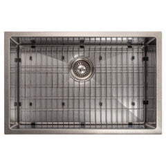 ZLINE 27 in. Meribel Undermount Single Bowl Stainless Steel Kitchen Sink with Bottom Grid, SRS-27 - The Home Selection