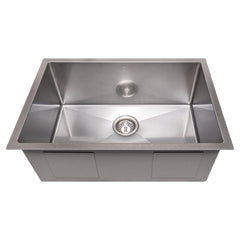 ZLINE 27 in. Meribel Undermount Single Bowl Stainless Steel Kitchen Sink with Bottom Grid, SRS-27 - The Home Selection