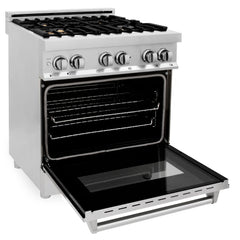 ZLINE 30" 4.0 cu. ft. Dual Fuel Range with Gas Stove and Electric Oven in Stainless Steel with Brass Burners (RA-BR-30) - The Home Selection