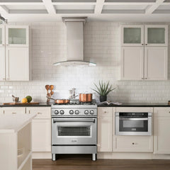 ZLINE 30" 4.0 cu. ft. Dual Fuel Range with Gas Stove and Electric Oven in Stainless Steel with Brass Burners (RA-BR-30) - The Home Selection