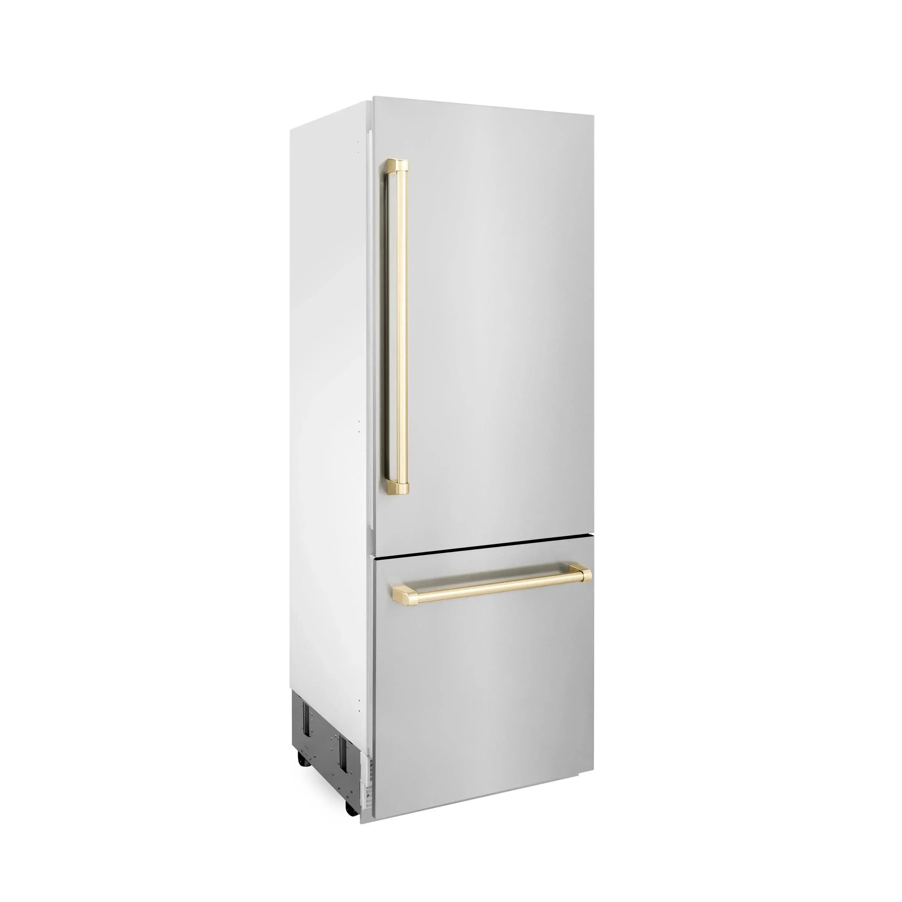 ZLINE 30" Autograph Edition 16.1 cu. ft. Built-in 2-Door Bottom Freezer Refrigerator with Internal Water and Ice Dispenser in Stainless Steel (RBIVZ-304-30) - The Home Selection