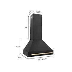 ZLINE 30" Autograph Edition Black Stainless Steel Range Hood with Handle - BS655Z-30 - The Home Selection