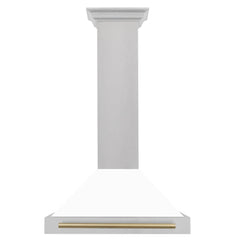 ZLINE 30" Autograph Edition DuraSnow® Stainless Steel Range Hood with White Matte Shell (KB4SNZ-WM30) - The Home Selection