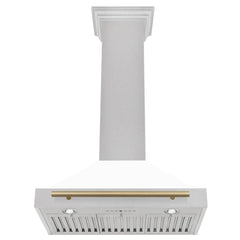 ZLINE 30" Autograph Edition DuraSnow® Stainless Steel Range Hood with White Matte Shell (KB4SNZ-WM30) - The Home Selection