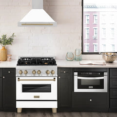 ZLINE 30" Autograph Edition DuraSnow® Stainless Steel Range Hood with White Matte Shell (KB4SNZ-WM30) - The Home Selection