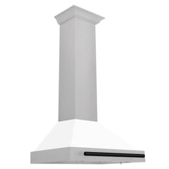 ZLINE 30" Autograph Edition DuraSnow® Stainless Steel Range Hood with White Matte Shell (KB4SNZ-WM30) - The Home Selection