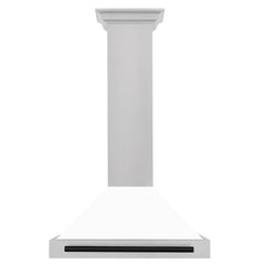 ZLINE 30" Autograph Edition DuraSnow® Stainless Steel Range Hood with White Matte Shell (KB4SNZ-WM30) - The Home Selection