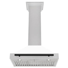 ZLINE 30" Autograph Edition DuraSnow® Stainless Steel Range Hood with White Matte Shell (KB4SNZ-WM30) - The Home Selection
