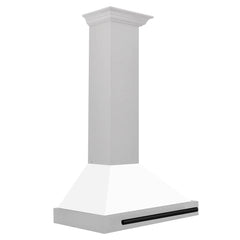 ZLINE 30" Autograph Edition DuraSnow® Stainless Steel Range Hood with White Matte Shell (KB4SNZ-WM30) - The Home Selection