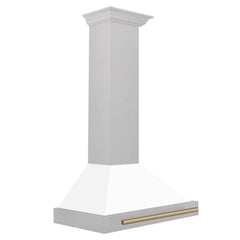 ZLINE 30" Autograph Edition DuraSnow® Stainless Steel Range Hood with White Matte Shell (KB4SNZ-WM30) - The Home Selection