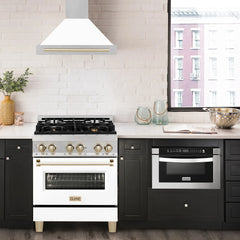ZLINE 30" Autograph Edition DuraSnow® Stainless Steel Range Hood with White Matte Shell (KB4SNZ-WM30) - The Home Selection