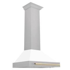 ZLINE 30" Autograph Edition DuraSnow® Stainless Steel Range Hood with White Matte Shell (KB4SNZ-WM30) - The Home Selection