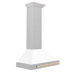 ZLINE 30" Autograph Edition DuraSnow® Stainless Steel Range Hood with White Matte Shell (KB4SNZ-WM30) - The Home Selection