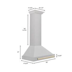 ZLINE 30" Autograph Edition Stainless Steel Range Hood and Color Handle Option (KB4SNZ-30) - The Home Selection