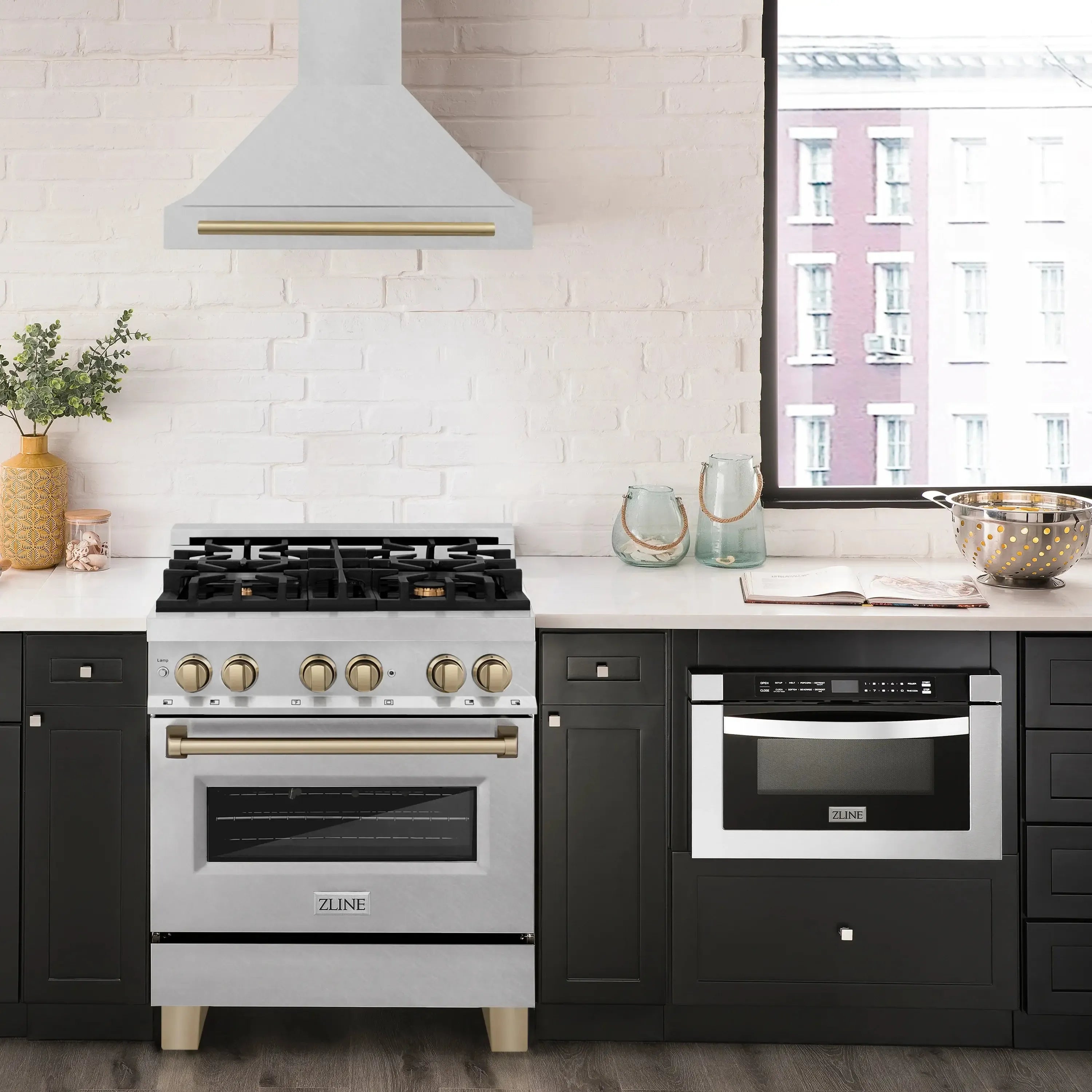 ZLINE 30" Autograph Edition Stainless Steel Range Hood and Color Handle Option (KB4SNZ-30) - The Home Selection