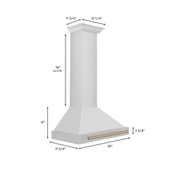 ZLINE 30" Autograph Edition Stainless Steel Range Hood with Stainless Steel Shell (KB4STZ-30) - The Home Selection