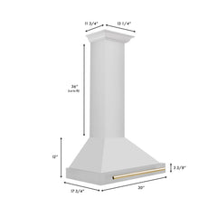 ZLINE 30" Autograph Edition Stainless Steel Range Hood with Stainless Steel Shell (KB4STZ-30) - The Home Selection