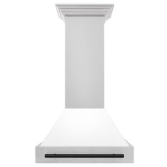 ZLINE 30" Autograph Edition Stainless Steel Range Hood with White Matte Shell and Accents - 8654STZ-WM30 - The Home Selection